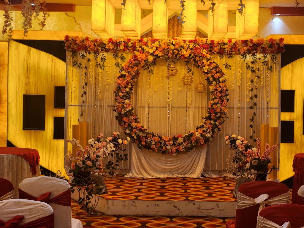 Best banquet hall in Lucknow Haldi stage decoration