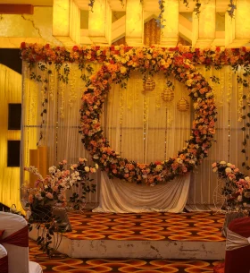 Best banquet hall in Lucknow Haldi stage decoration